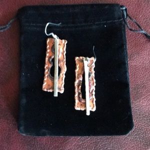 Handmade copper and brass earrings